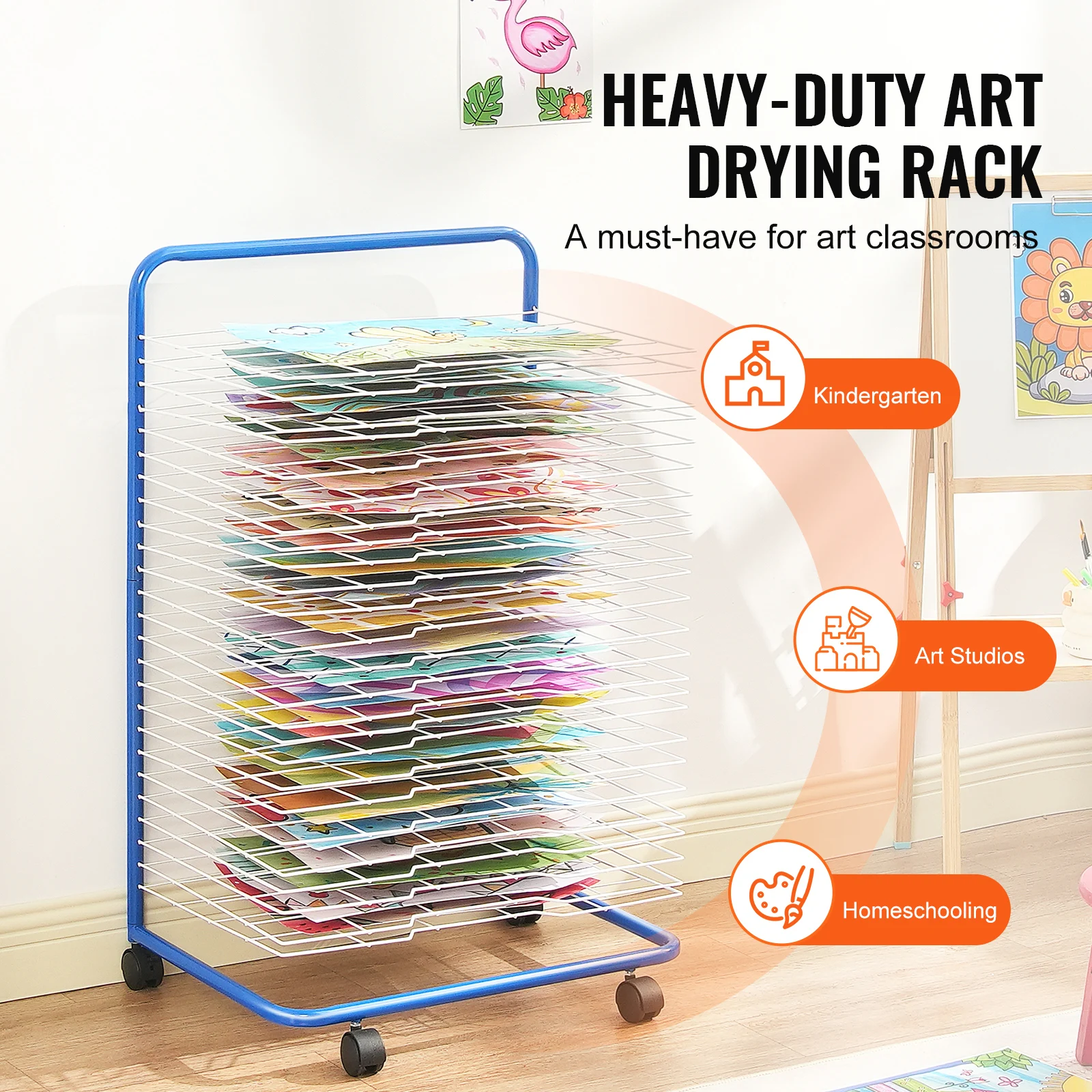 Portable Art Drying Rack with Removable Shelves