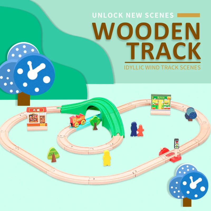 Electric Train Wooden Track Wooden Train Tracks Sets Wood Train