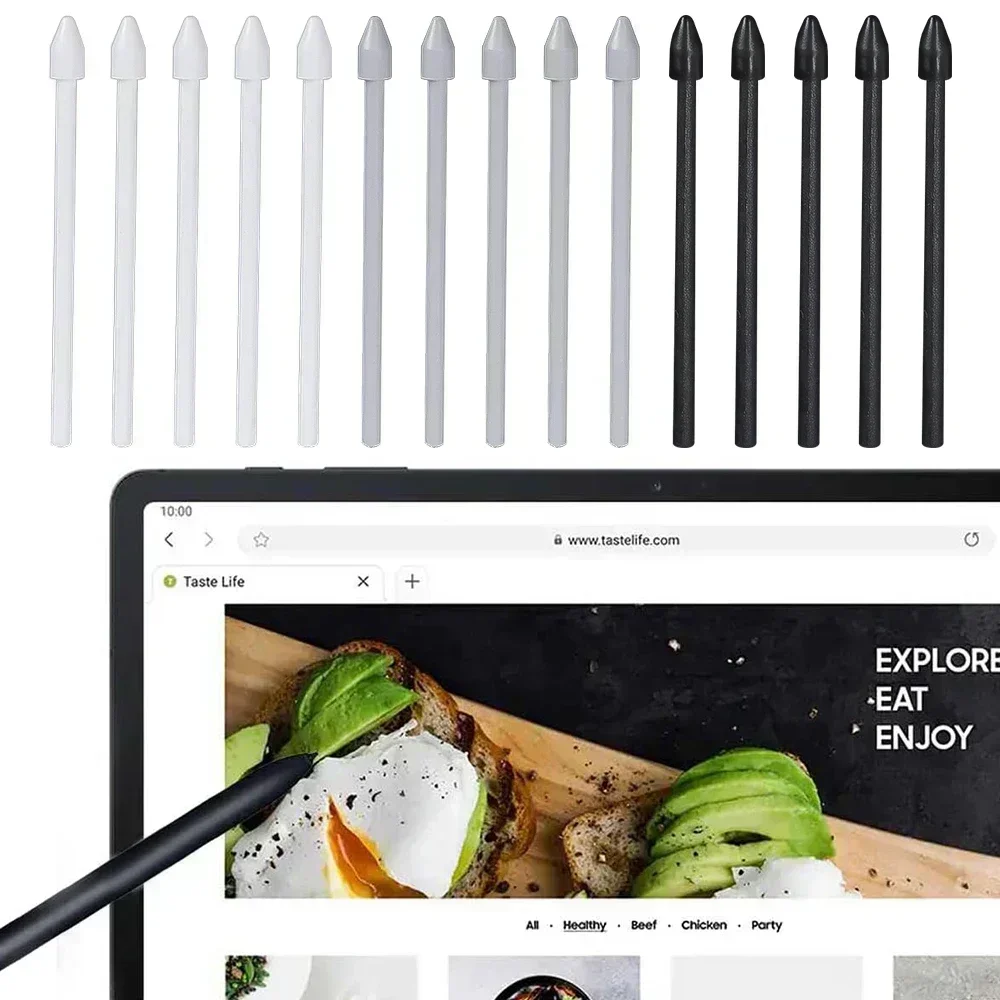 Premium Touch Stylus Replacement Nibs with Clip for Tablets and Smartphones