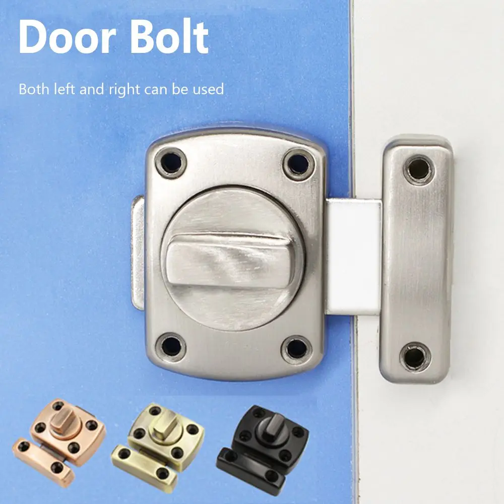 Universal Door Latch Gate Latch Home Security Sliding Door Lock Rotatry Switch Zinc Alloy Door Bolt with Mounting Screws