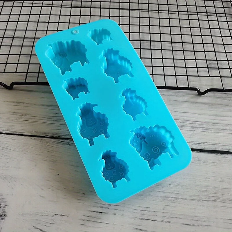 1 Stück 8 Löcher Schaf Tierförmige Seife Silikonform DIY – Detail 3