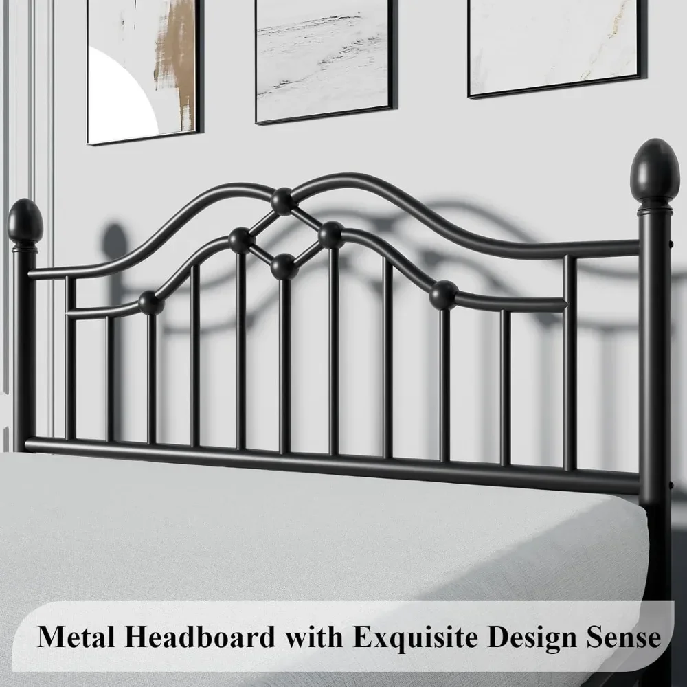 Metal Bed Frame with Headboard and Footboard, Modern Iron Platform Bed Frame Support Up to 1200LBS, Under Storage Bed Frames 4