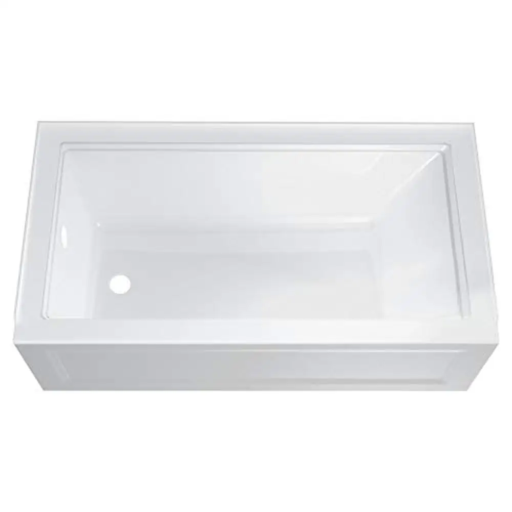 Town Square S 60"x32" Left Drain Bathtub White Integral 3-Sided Tiling Flange Lumbar Support Pre-Leveled Bottom Coordinated with 4