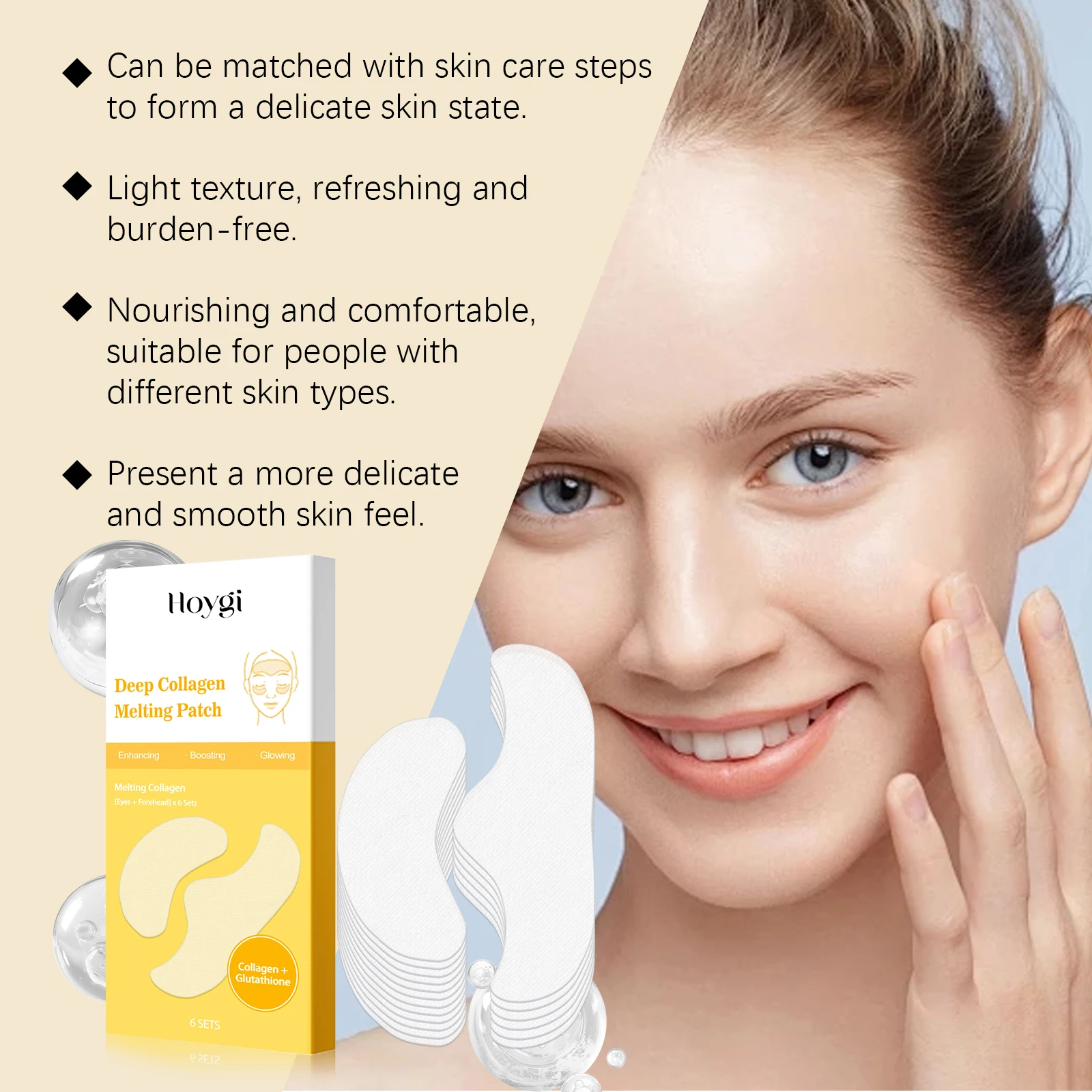 Collagen Protein Soluble Patches For Forehead And Eye Firming_voghion.com