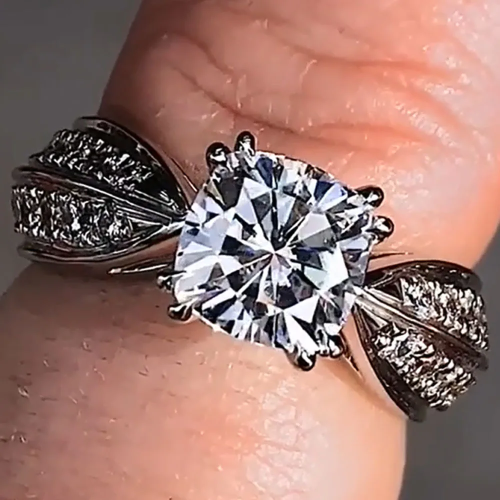 

Женское Обручальное кольцо из натуральной платины PT950, на свадьбу, годовщину, 1, 2, 3, 4, 5 карат, бриллиантовое кольцо с подушкой и муассанитом