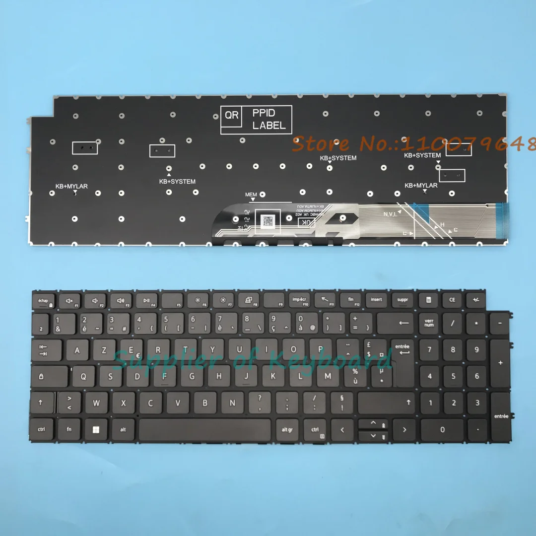 Clavier AZERTY Français Rétroéclairé Pour Dell Inspiron/Vostro/Latitude - Réf 07H3YF - Neuf