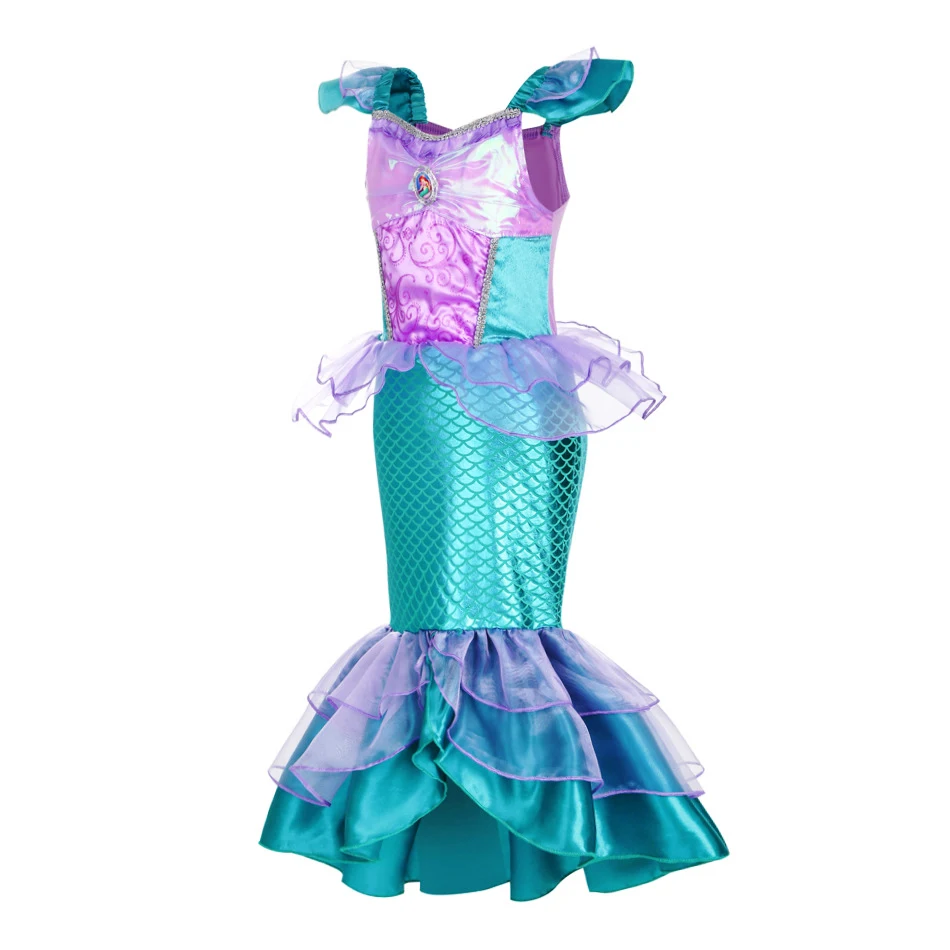 Girls Mermaid Dress Charm Princess Dress Cosplay Costumes For Kids Girl Mermaid Birthday Party Stage Dress Halloween Clothing