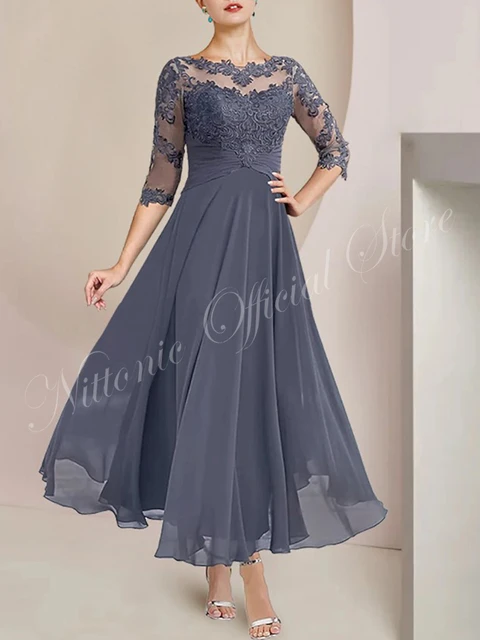 Two Piece Mother of the Bride Dress with Jacket Chiffon Lace