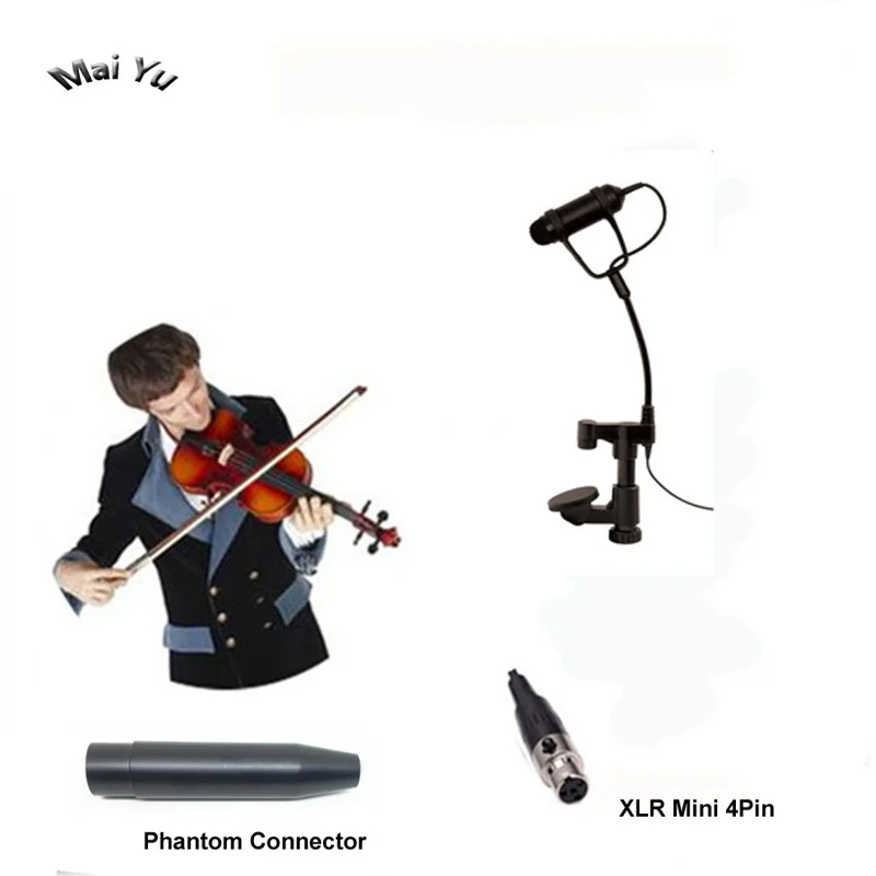 Professional Music Instrument Microphone Condenser Guitar Violin Bass Recording Pack-up for AKG Shure Transmitter Body Mic