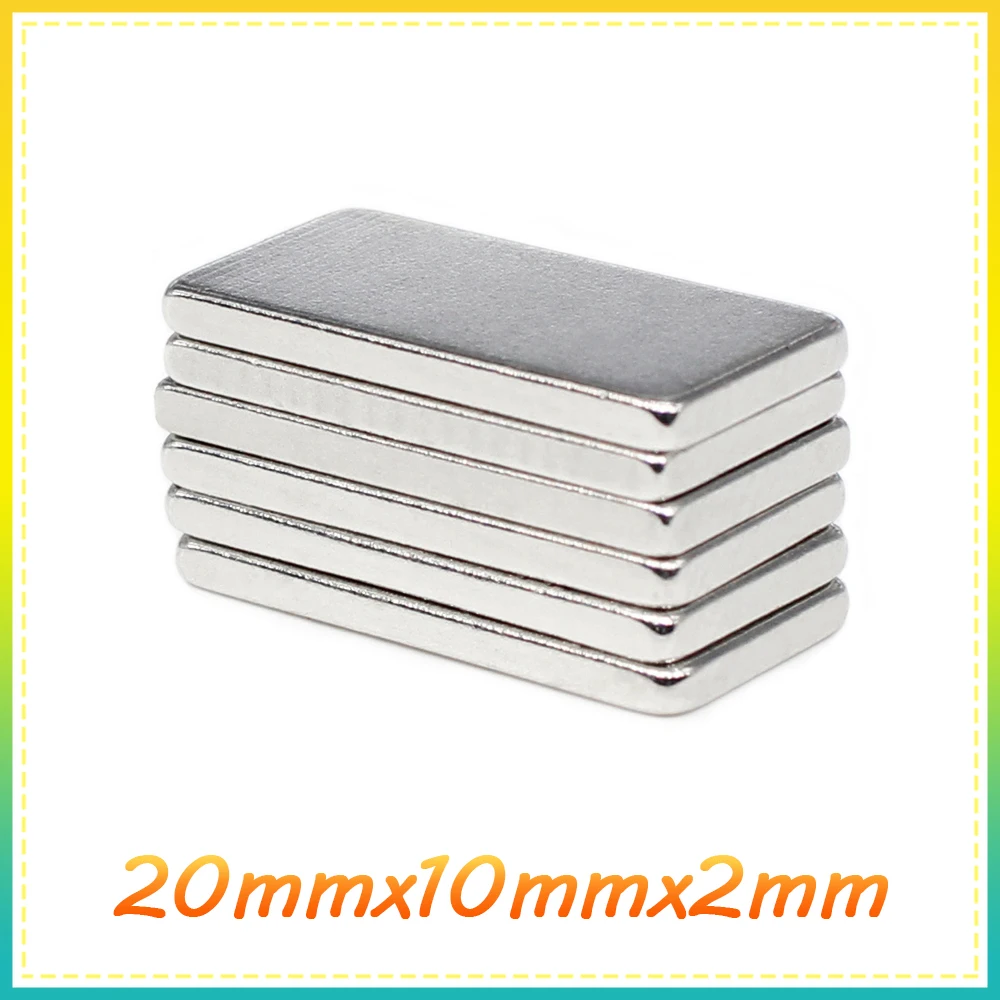 5/10/20/50/100/150PCS 20x10x2 Block Search Magnet N35 Rectangular Strong Powerful Magnets 20x10x2mm Neodymium Magnet 20*10*2