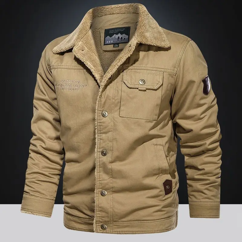 Winter Men Cotton Jacket Fleece Coat Bomber Jacket Thick Warm Military Windbreaker Brand Men's Clothing Parkas Pocket Outerwear