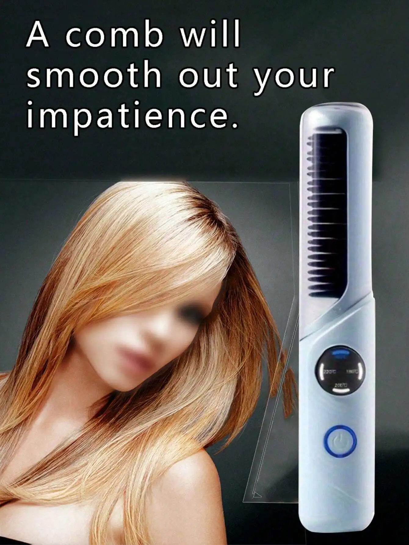 Portable Hair Straightening Comb Four Adjustable Temperature LCD Digital Display Suitable For And Travel Stylish And Simple No