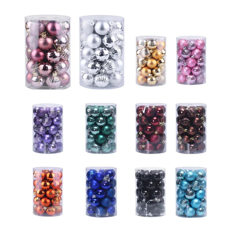 

34pcs Christmas Balls Ornament Gold Pink Ball Pendants Christmas Tree Hanging Ornaments Christmas Decor For Home Party Supplies