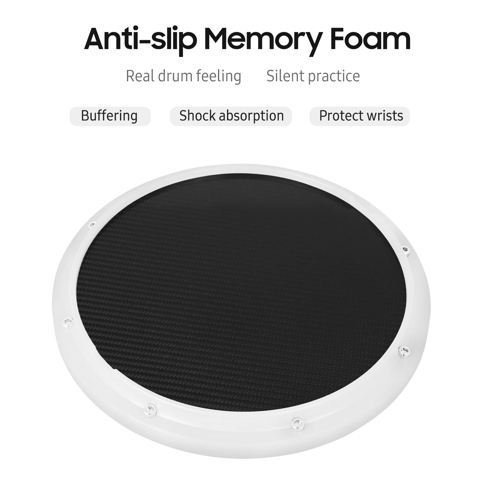 

10 Inch Drum Practice Pad Silent Drum Training Pad Carbon Fiber Dumb Drum Percussion Accessory for Professionals Beginner