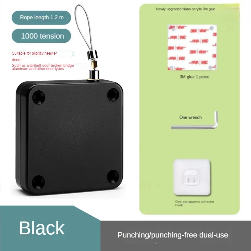 Automatic Door Closer 500g-1000g Tension Punch-Free Adjustable Door Closing Device door closer