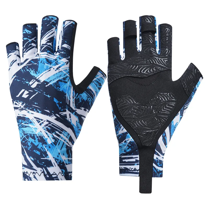 

Summer Fishing Lua Half Finger Gloves Breathable Outdoor Ice Fabric Gloves High Elastic Anti-slip Sun Protection Fishing Gloves