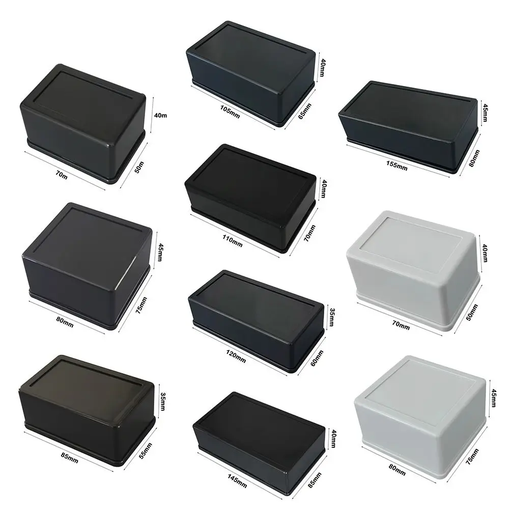 Waterproof ABS Plastic Storage Case - Multi-Style Electronic Instrument Enclosure Box, White & Black