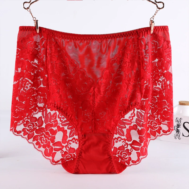 Panties Plus Size High Waist Women's Panties Lace Underwear Lace