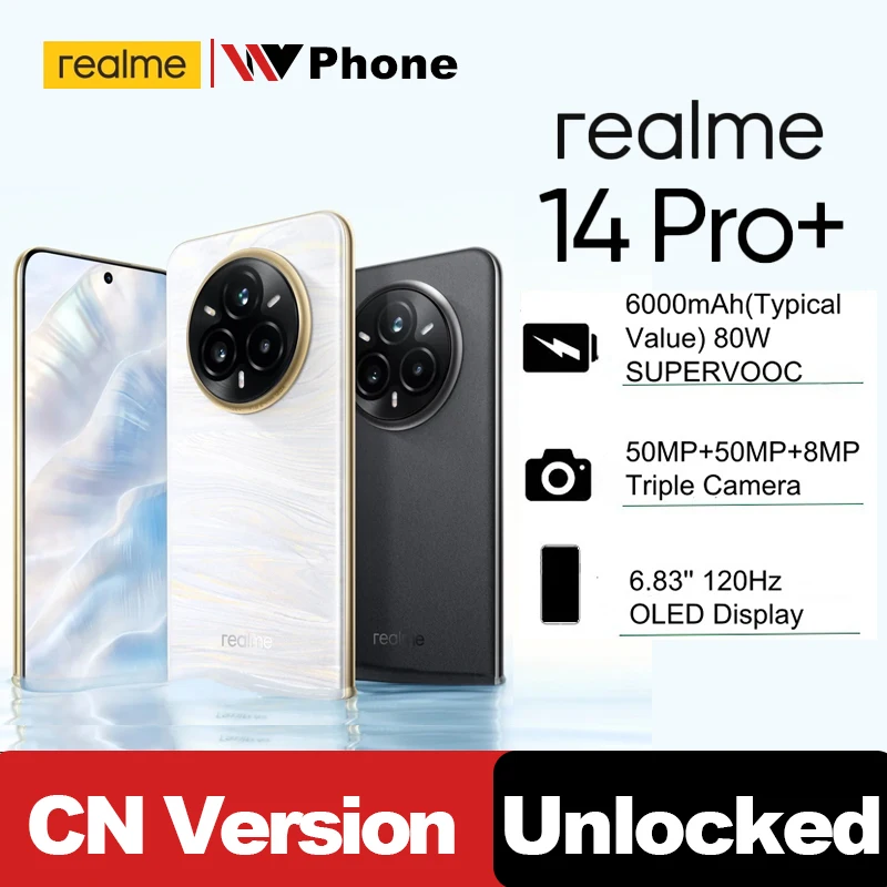CN Version Unlocked realme 14 Pro+ 5G NFC Snapdragon 7S Gen