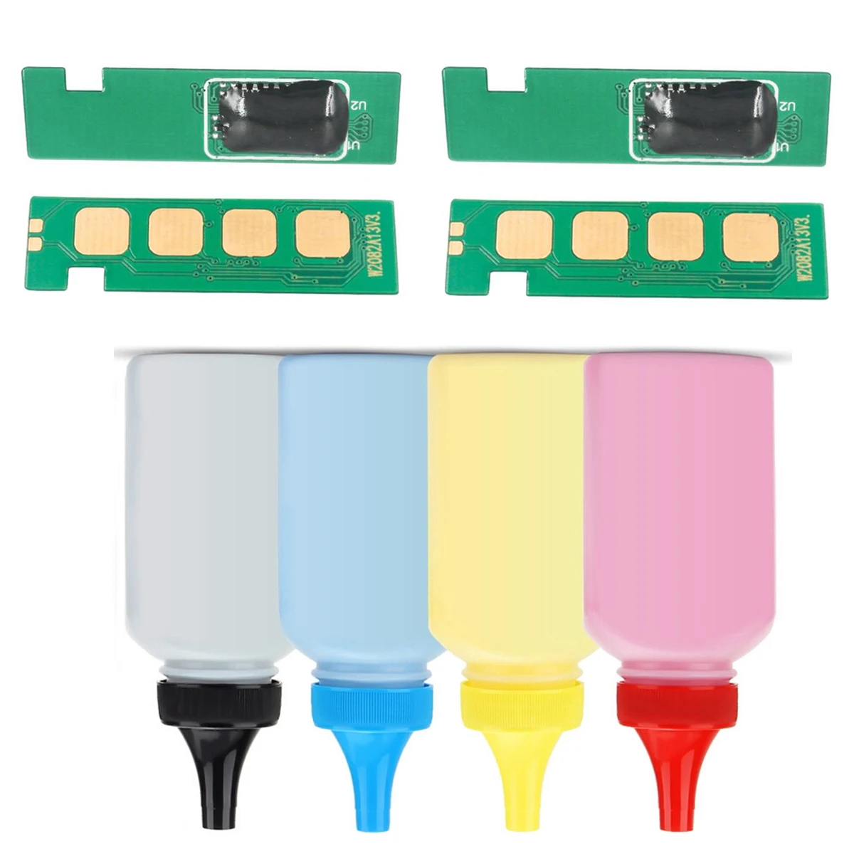 

4Pcs Toner Pwoder and Reset Chip for HP W2060A W2070A W2080A W2090A 116A 117A 118A 119A Color 150a 150w 150nw MFP 178nw 179fnw