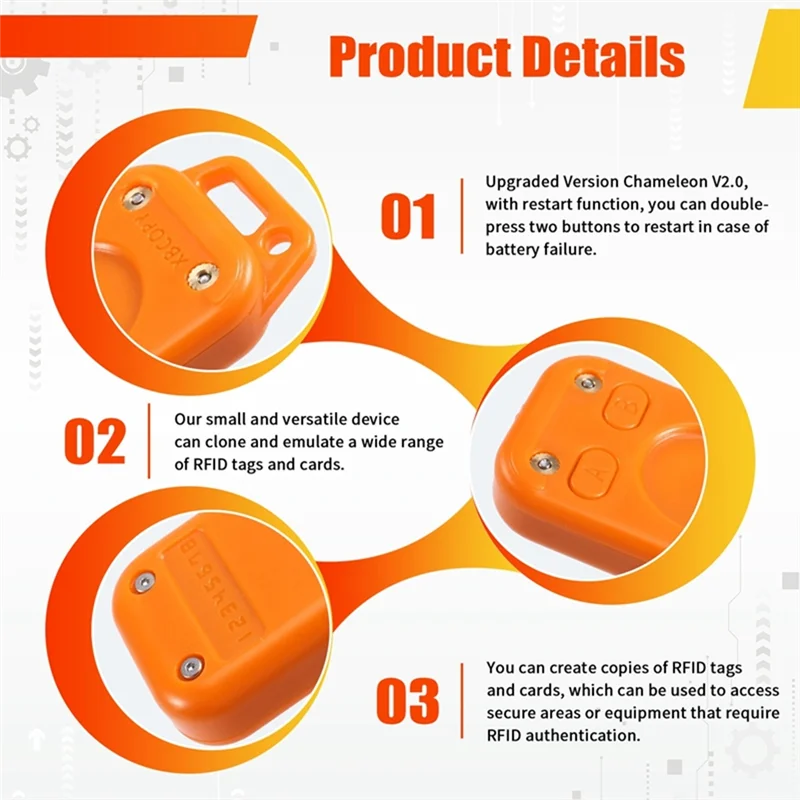 【프로모션】리스타트 카멜레온 V2.0 125Khz 13.56Mhz RFID 에뮬레이터 리더 6CUID 키체인+ 1UID 화이트 카드 울트라 복제기