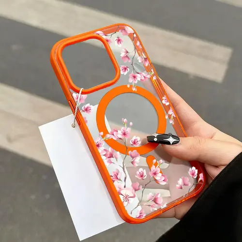 Pink Cherry Elegant Floral Background Design Magnetic Phone Case For iPhone 17 16 15 14 13 12 Pro Max 11 16 Plus 16E 17Air Cover - Image 7