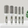 6Sizes Hair Styling Brush Nylon Comb Cylinder Curly Hair Rolling Comb Thermal Aluminum Tube Round Barrel Hair Comb Curly Tool 6