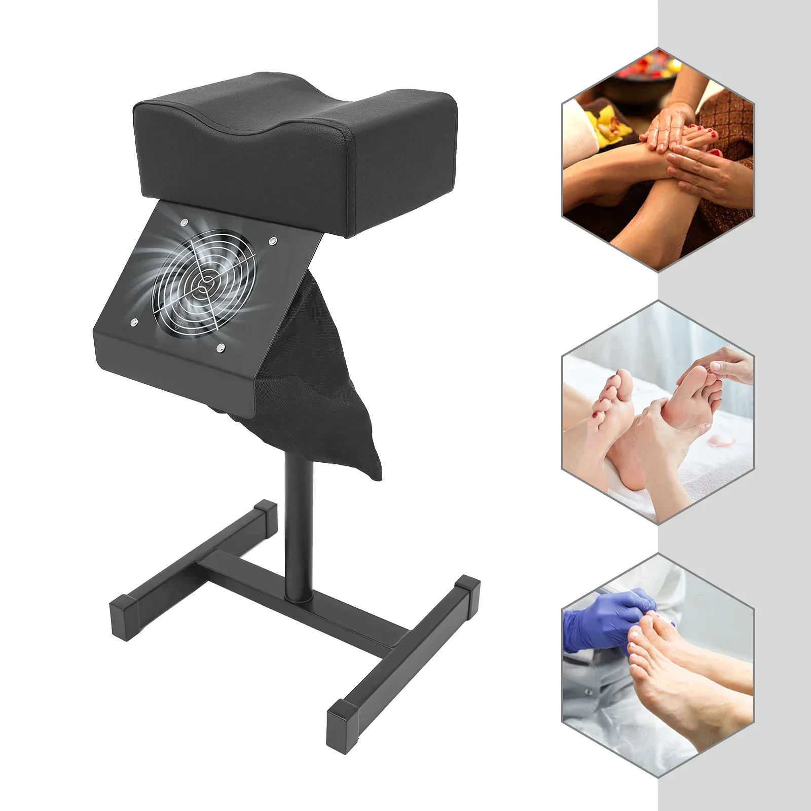 Nagelstudio-Hocker, Mobiler Maniküre-Stuhl, Fußpflege-Stuhl, Saugnapf-Salonhocker, Höhenverstellbare Beinstütze, Fußpedal, Fuß- und Beinstütze – Detail 2