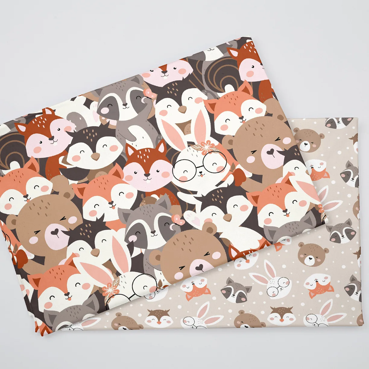 160*50cm Animal Babbit Fox Printed Cotton Fabric For Sewing Craft Cloth Quilting Baby Dress Tecido Diy Patchwork Handmade Tissu