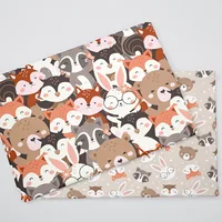 160*50cm Animal Babbit Fox Printed Cotton Fabric For Sewing Craft Cloth Quilting Baby Dress Tecido Diy Patchwork Handmade Tissu