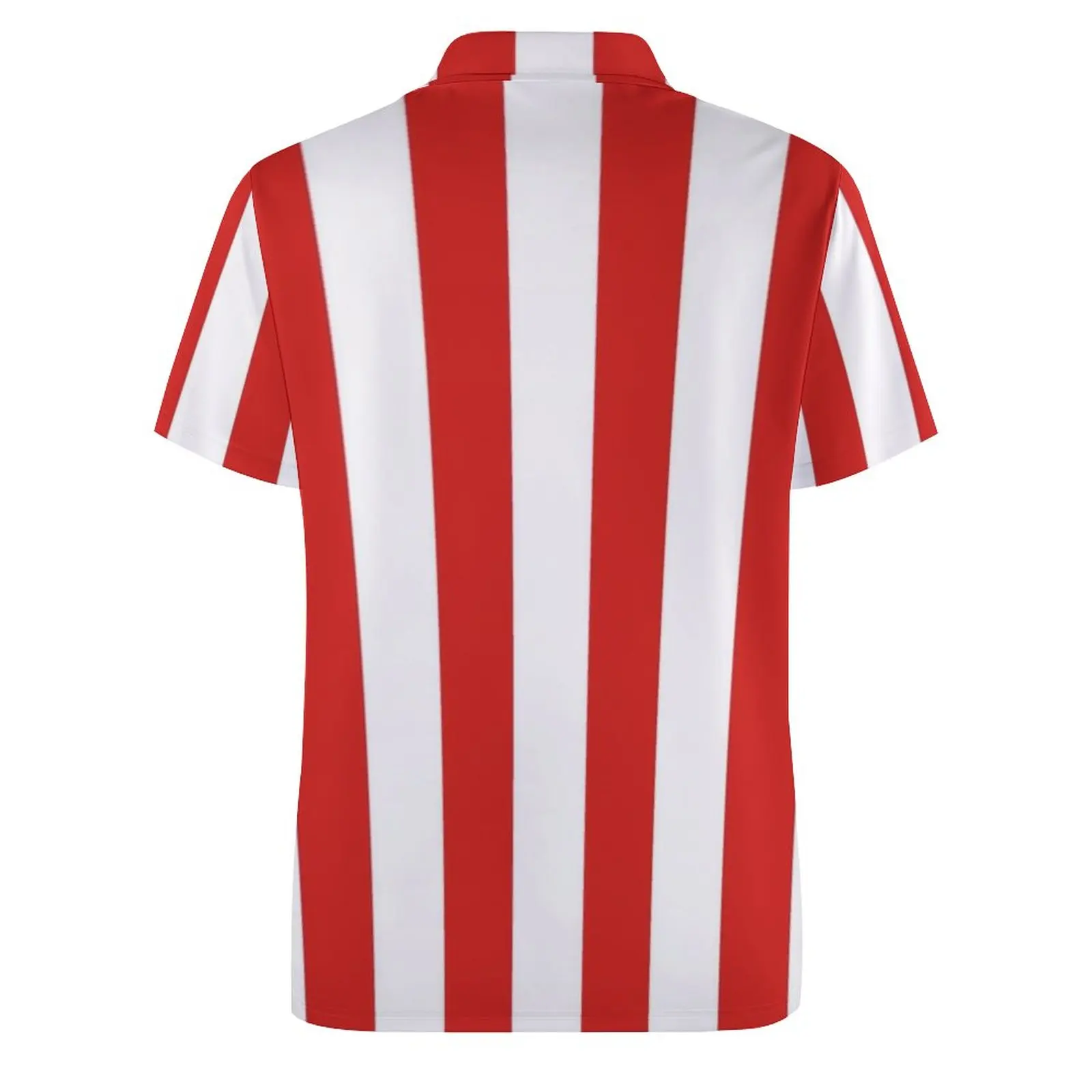 Camisetas casuales a rayas rojas y blancas para hombres, Polo con