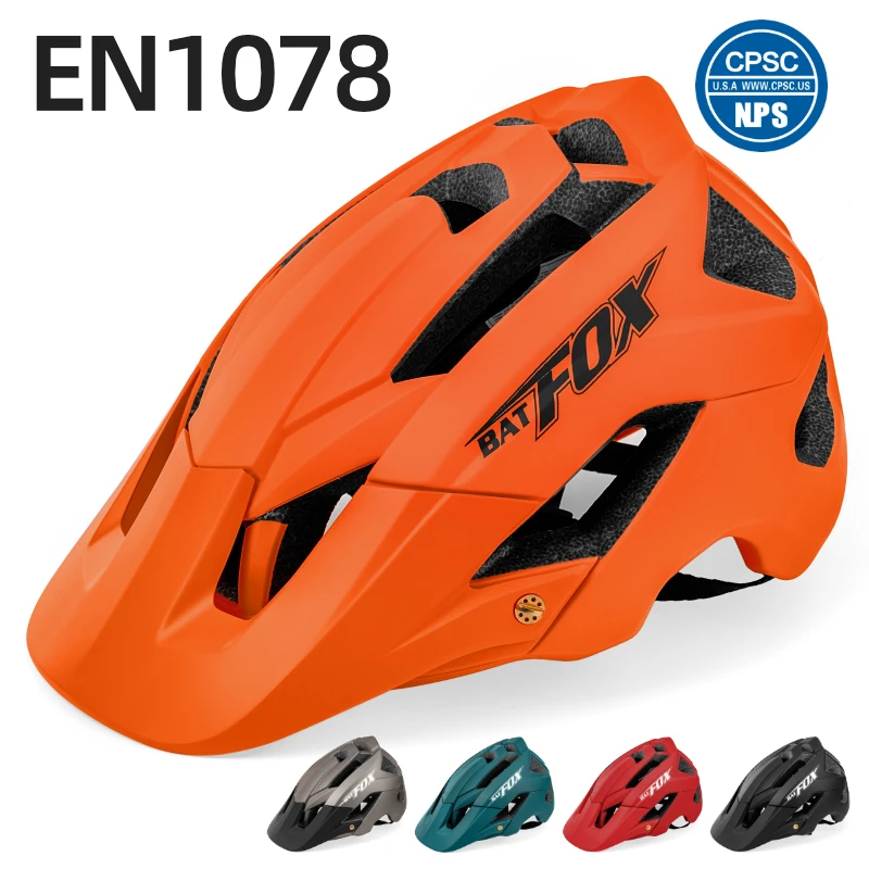 BATFOX Cycling Helmet Bike MTB Bicycle Helmet 2024 New Orange Men