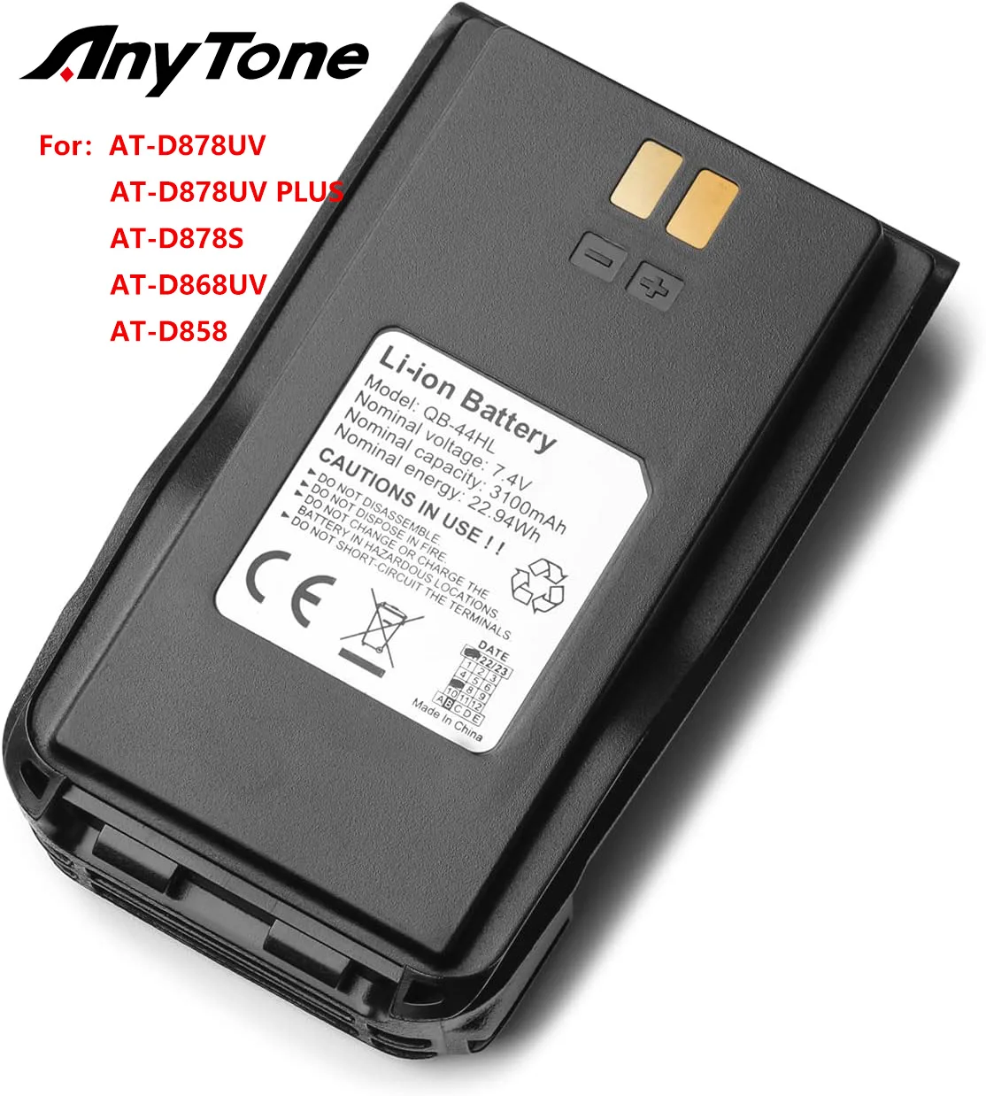 AnytoneOriginal3100mAhBatteryTypeCforAnyToneATD878UVPlus