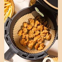 Doublures en papier pour friteuse à air, papier de cuisson étanche, huile-verde de poulet, rond, carré, rectangle, parchemin, fournitures de fête de cuisine 5