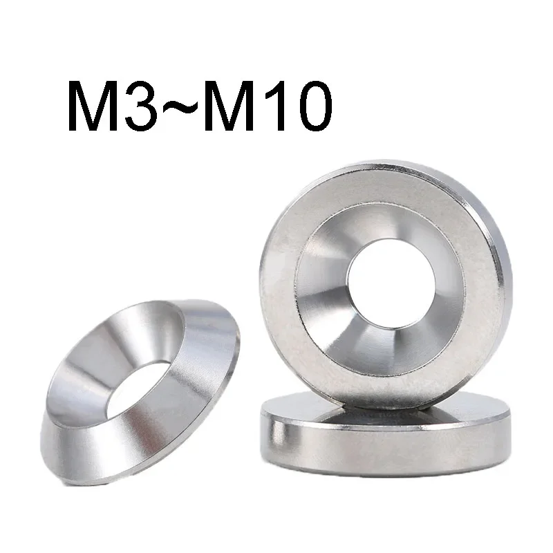 3~5PCS Conical Gasket/Flat Washers M3 M4 M5 M6 M8 M10 Solid Tapered Washers/Flat Gasket Countersunk Washers