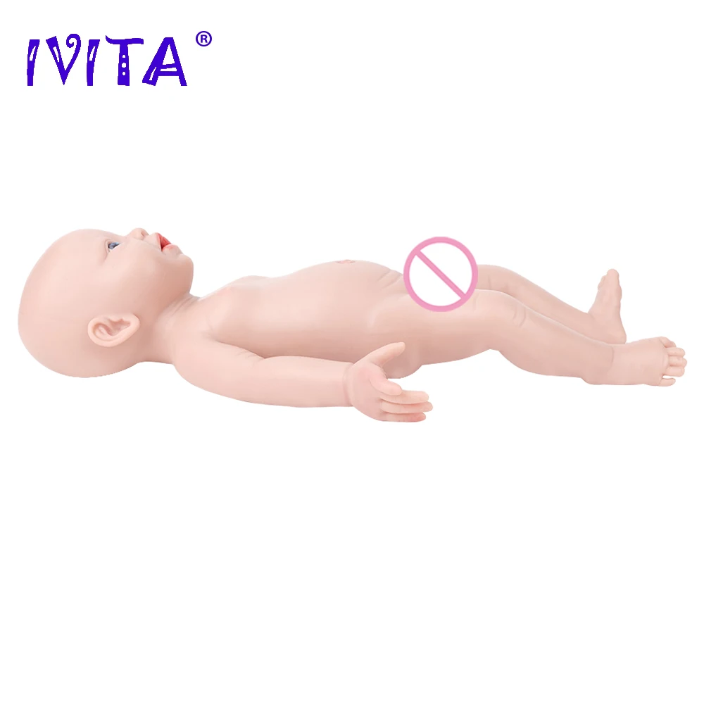 Reborn Dolls IVITA WB1554 14.96 inch 1.58kg Full Body Silicone Reborn Baby Doll Realistic Boy Baby DIY Blank Kit for Children Xmas Toys