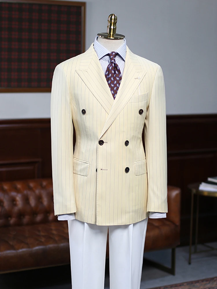 Tailor-made 3 Pieces Suit For Men high quality vest Pants Tuxedos Formal Business Male Wedding Party Jackets Mens Clothing blue