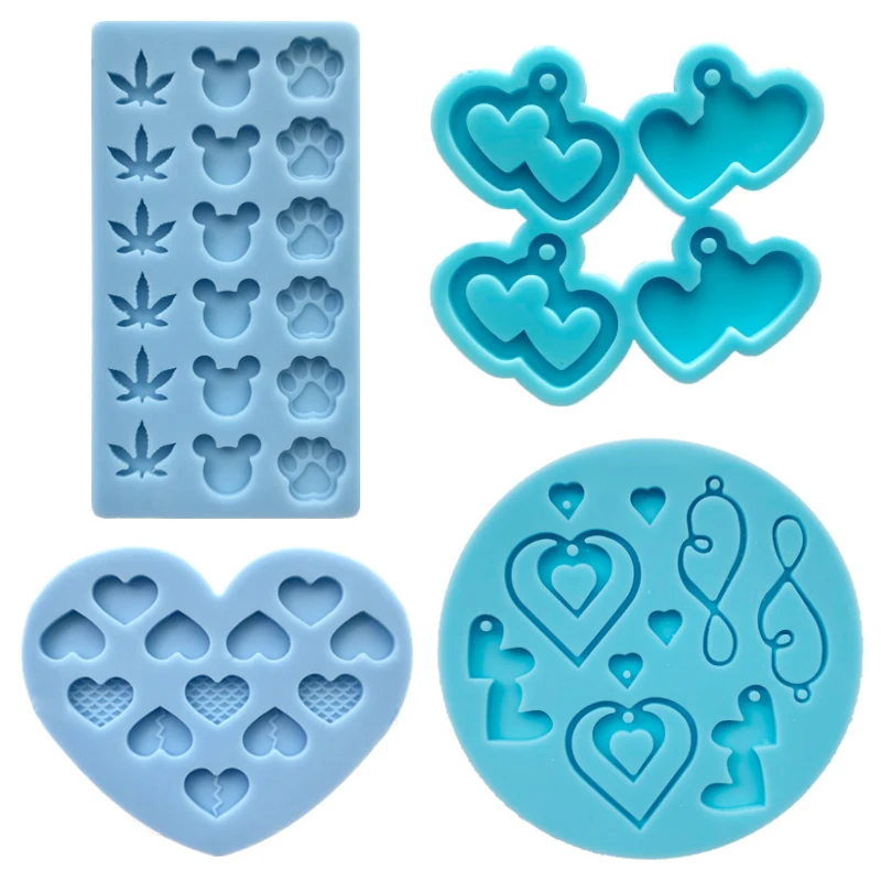 Ear Studs/earring Resin Molds Mini Heart Jewelry Earring Pendant Epoxy Silicone Mold Jewerly Making Supplies Heart Mold