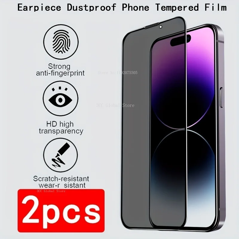 

Закаленное стекло для IPhone 14, 15 Pro Max, 12, 13, Mini, 11 Pro, 2 шт.
