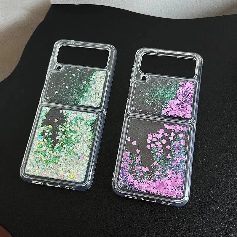 Luxury Gradient Glitter Quicksand Love Heart Bling Case for Samsung Galaxy Z Flip Series