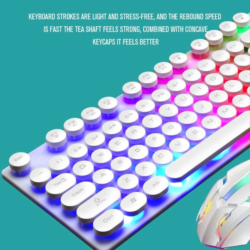 Rgb Cor Mudando Mouse Fone de Ouvido Teclado Almofada do Mouse Multimídia Arco-íris Retroiluminado T8wc - Imagem 3
