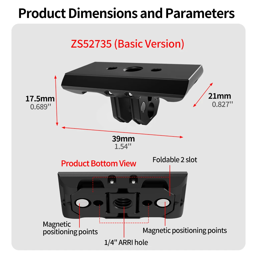 Quick Release Basis Mount Stativ Adapter M3 Schraube für GoPro DJI OSMO 360 Insta 360 Action Kamera Käfig Schiene Stativ Magnetische Halterung – Detail 17