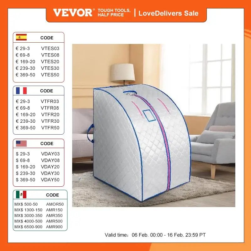 Vevor Portable Far Infrared Sauna Spa Dimagrante Bagno Turco Per Uso Domestico Sedia Pieghevole Per La Pelle Benefica Riscaldamento Perdere Peso Stare