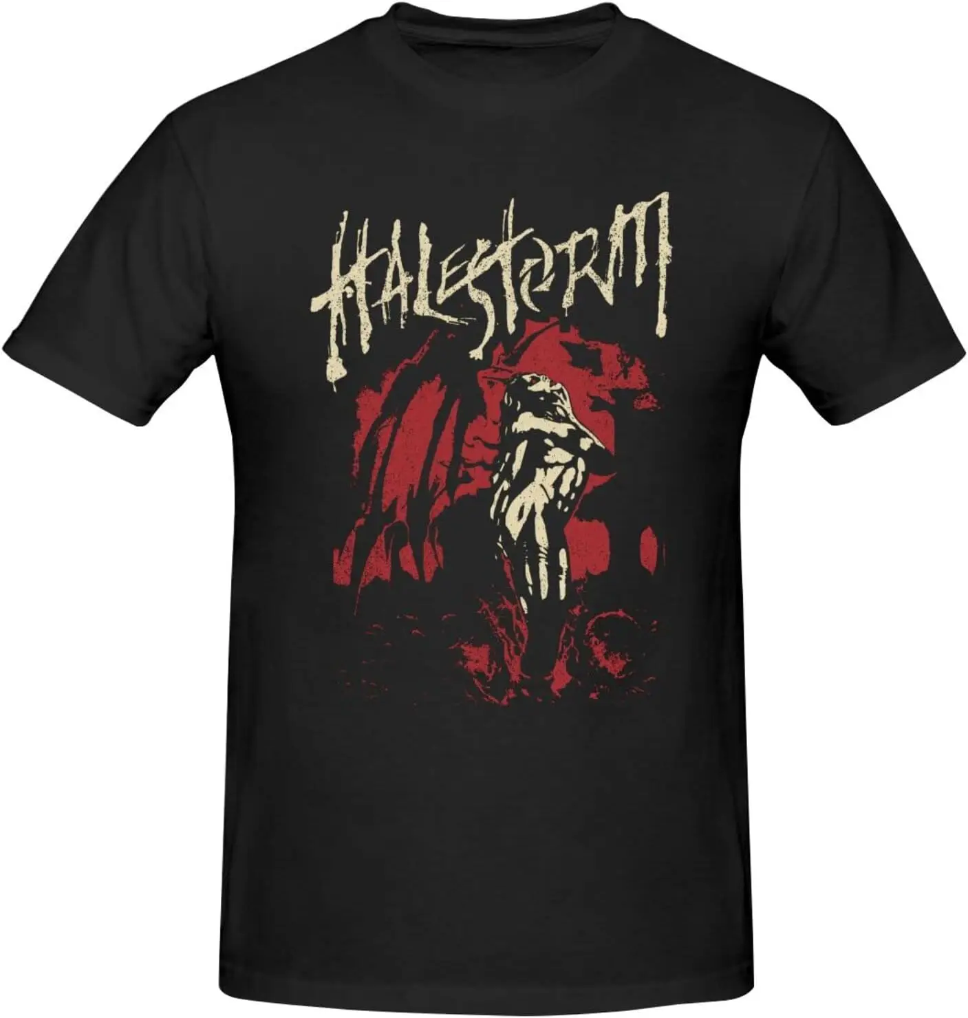 

HALESTORMS Classic T-Shirt Crew Fashion Neck Casual Top Basic Short Sleeve Shirt Black