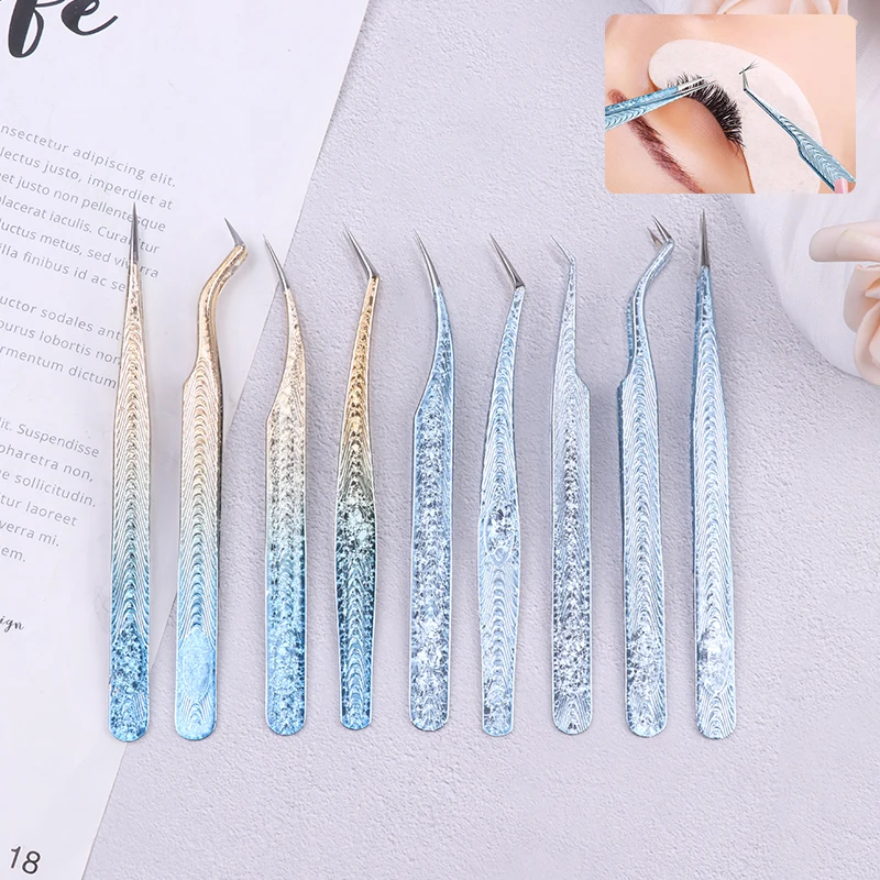 

1Pc Eyelashes Tweezers Stainless Steel Tweezers High Precision Gradient Eyelash Clip for Eyelash Extensions