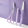 Karsyngirl 2/3Pcs Stainless Steel Eyebrow Trimmer Folding Eyebrow Trimming Suit Eyebrow Clipper Comb Tweezers Makeup Tools 2