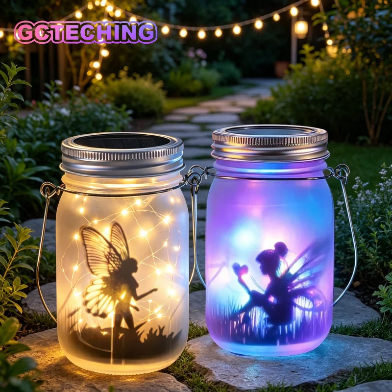 Solar Mason Jar Light Solar Lantern Fairy Lights Waterproof IP65 Hanging Standing Solar Lamp Garden Ornament for Patio Lawn