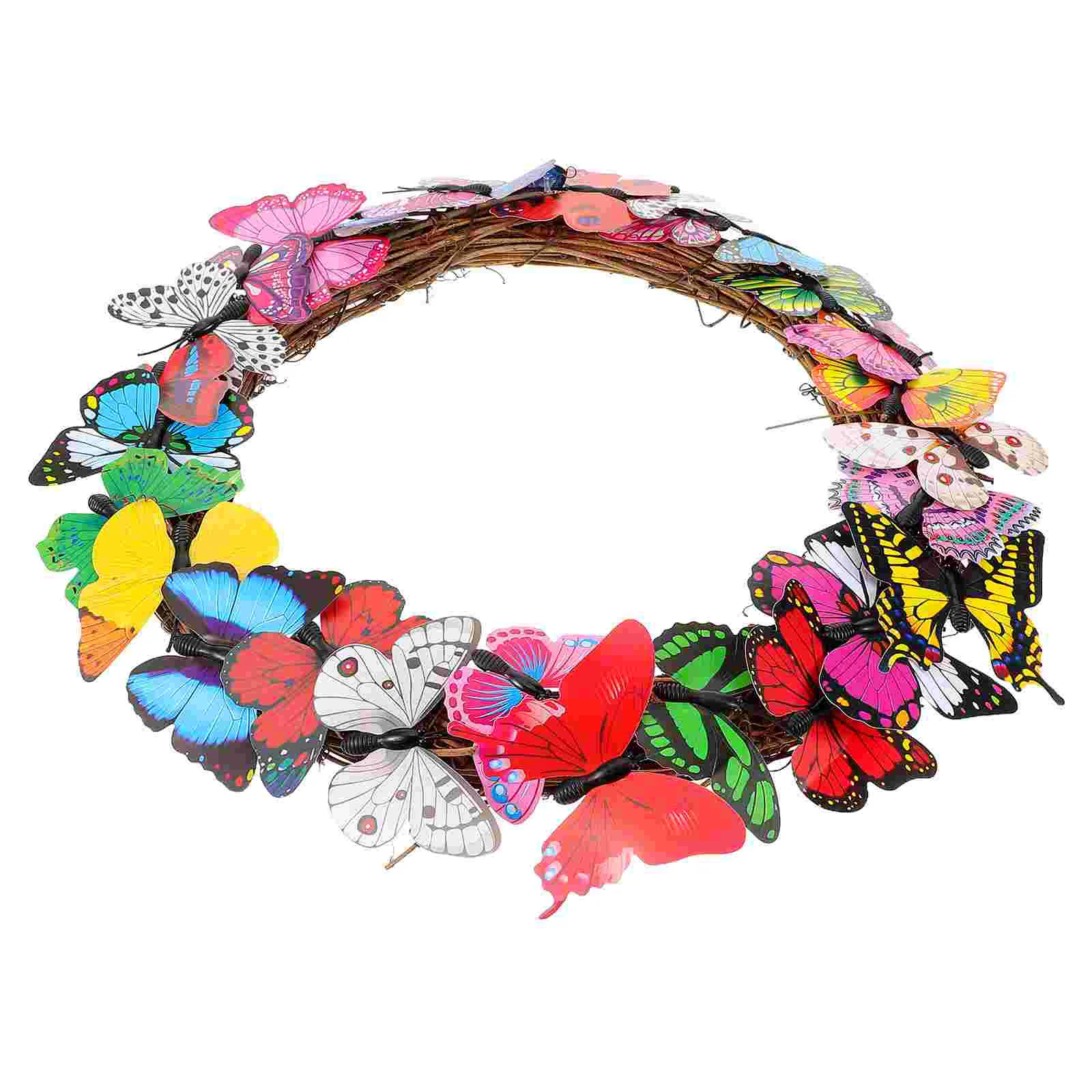 

Butterflies Wreaths Front Door Wreath Decorations Hanging Wreath Artificial Natural Rattan Wreath Easter Spring Wreath