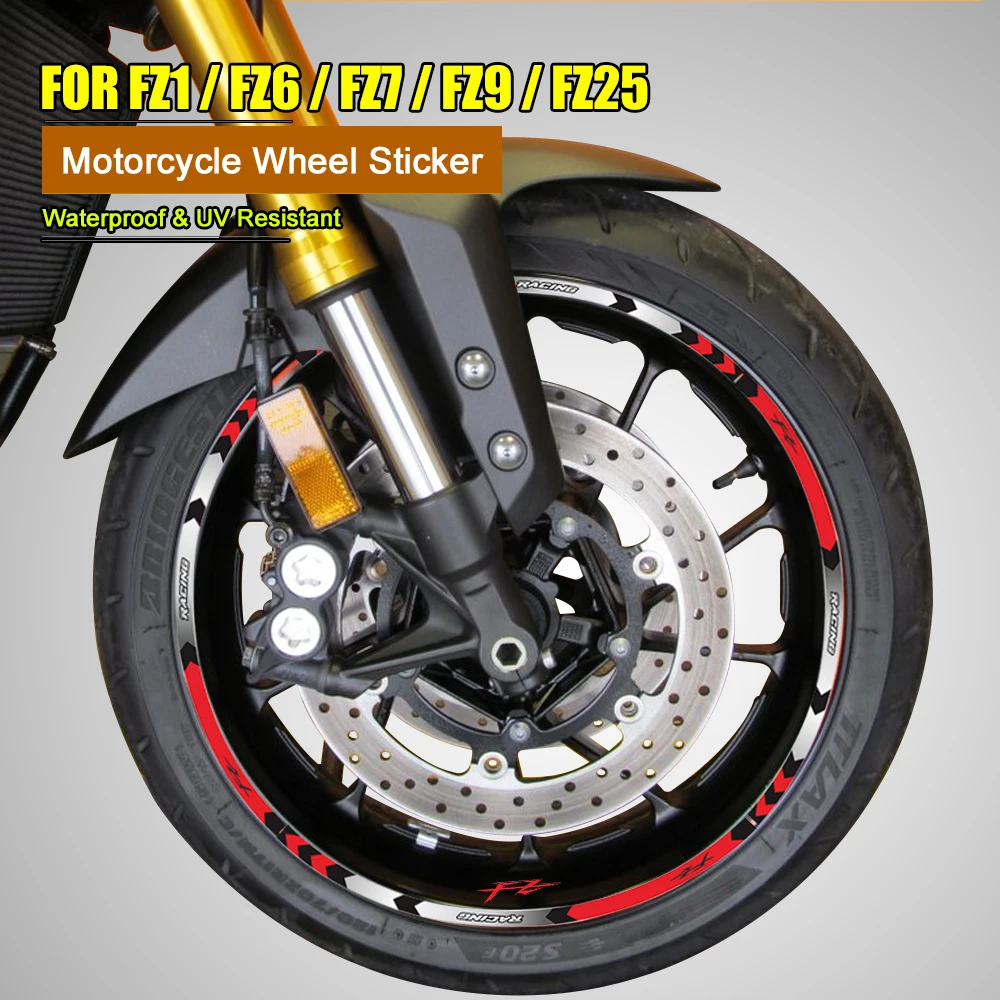 Motorcycle Sticker Reflective 17inch Wheel Decal FZ6 Rim Stickers for Yamaha FZ1 FZ07 FZ09 FZ25 FZ 1 06 07 09 25 Accessories