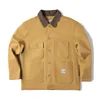 Maden Women's Vintage Michigan Canvas Jacket Classic Corduroy Lapel Collar with 4 Pockets Female Autumn Jacket Cotton Coat 6